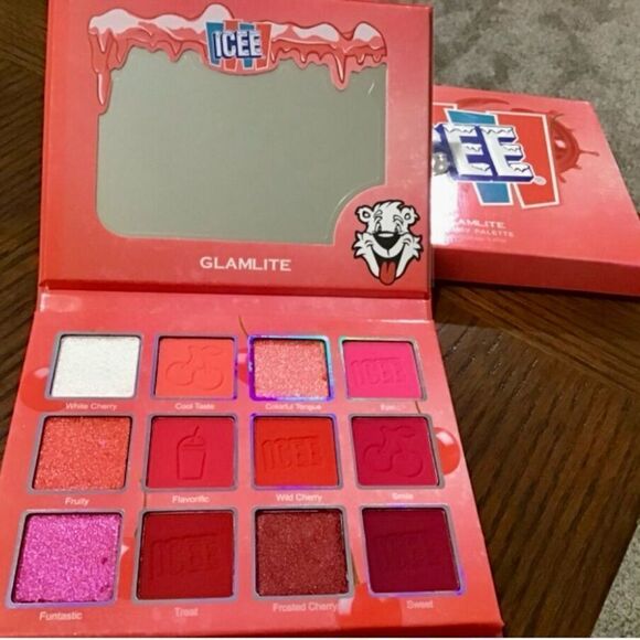 NIB Glamlite ICEE Eyeshadow Palette - Red and Pink Shades - Picture 2 of 16